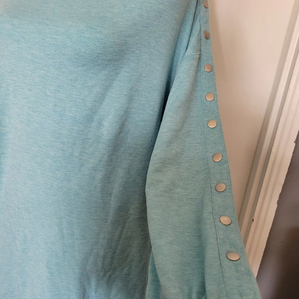 NWOT Soft Surroundings Arley Tunic Pullover Sweater Top Long Snap‎ Sleeve XXL